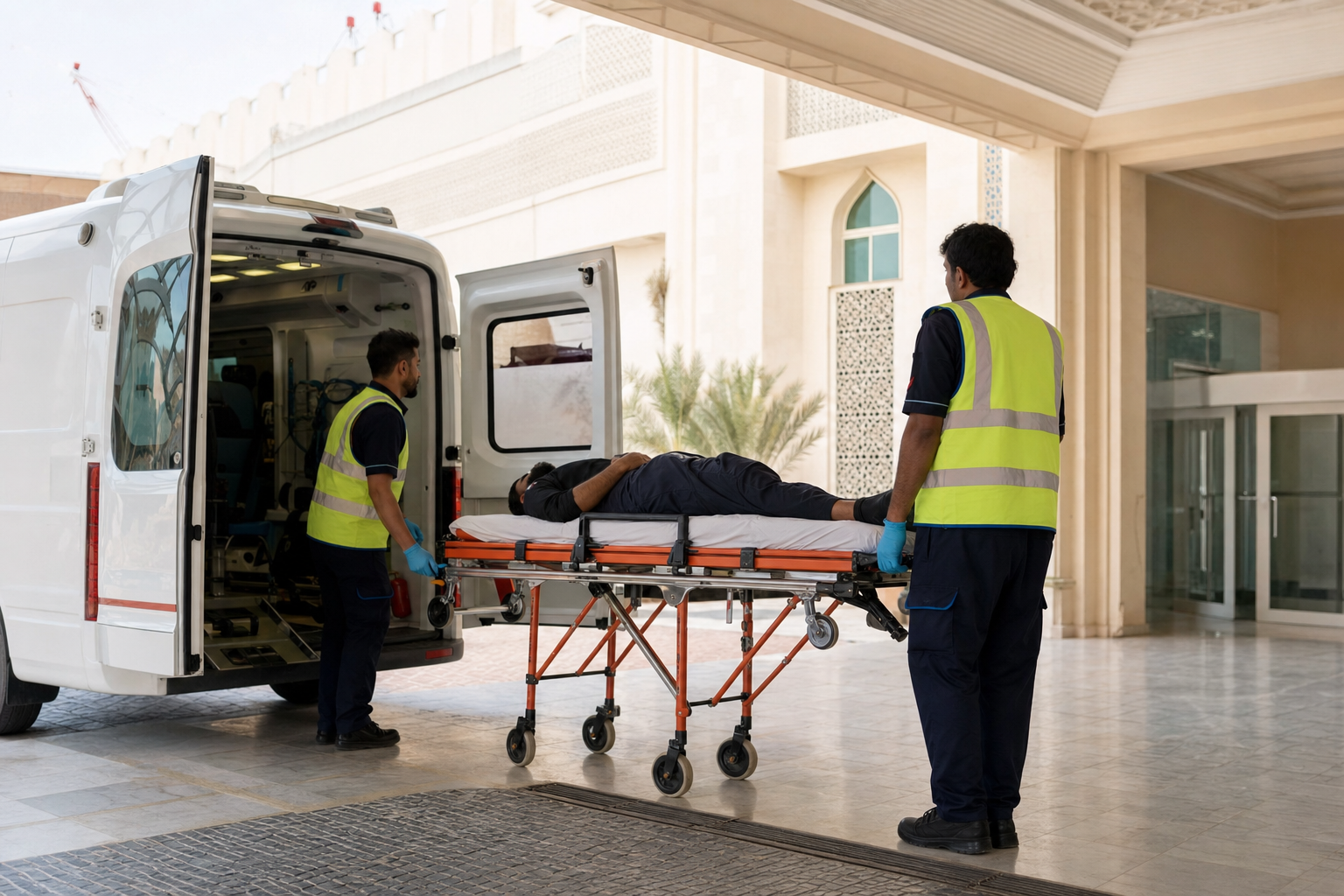 Folding stretcher ambulance patient transfer in Muscat Oman